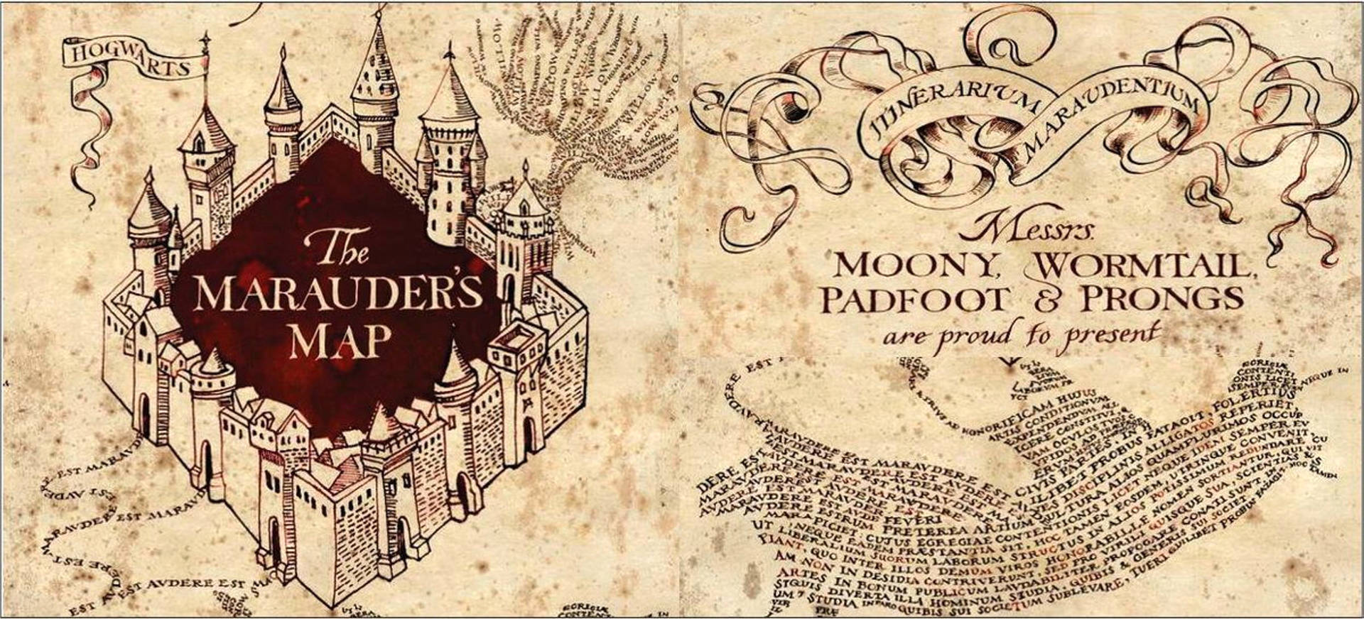 The Marauders Map Magic Background