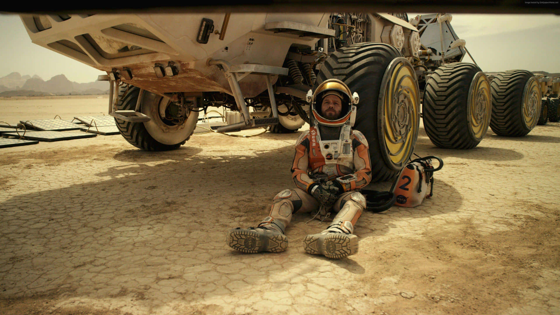The Martian Movie Scene: Astronaut Mark Watney On Mars Background