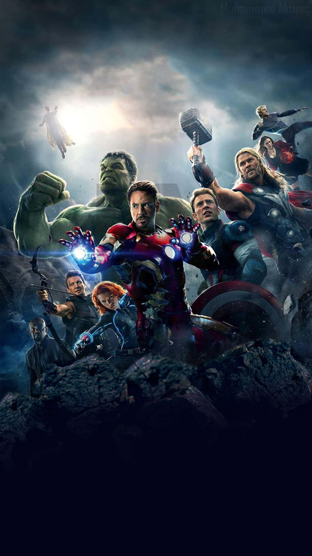 The Marvel World On The Modern Avengers Iphone. Background