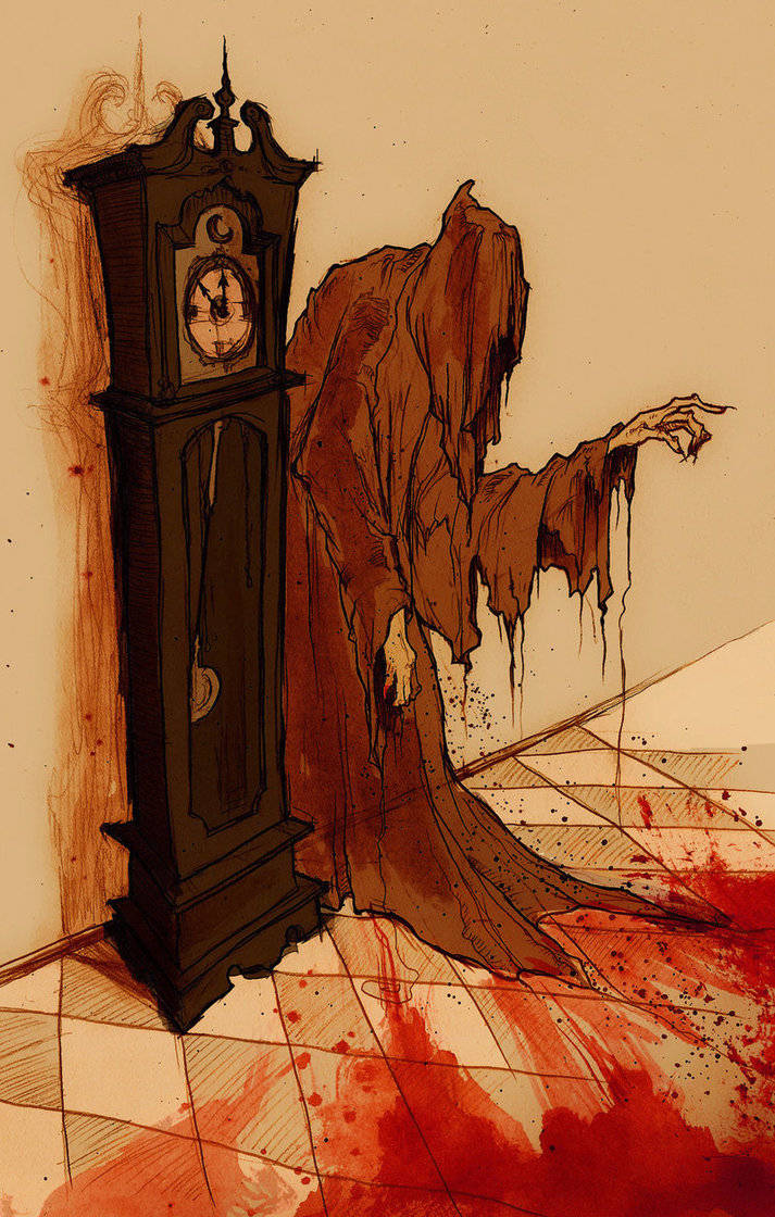 The Masque Of The Red Death Grandfather Clock Background