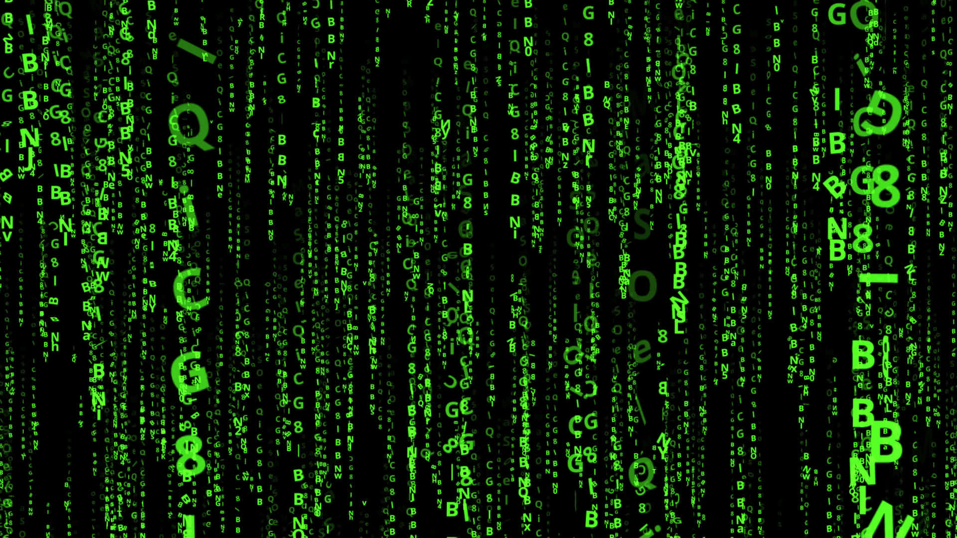 The Matrix Code In Green And Black Background
