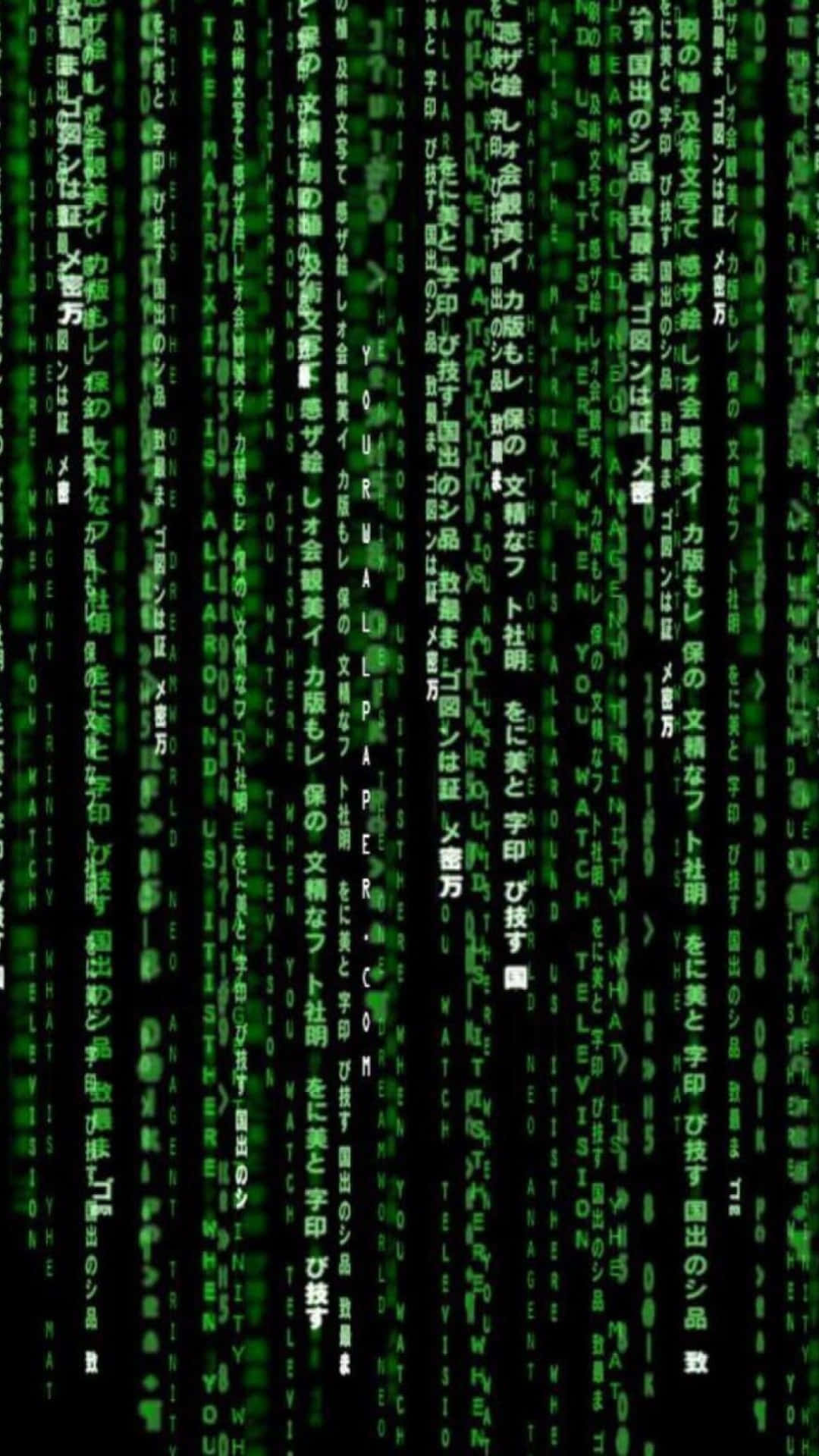 The Matrix Code In Green And Black