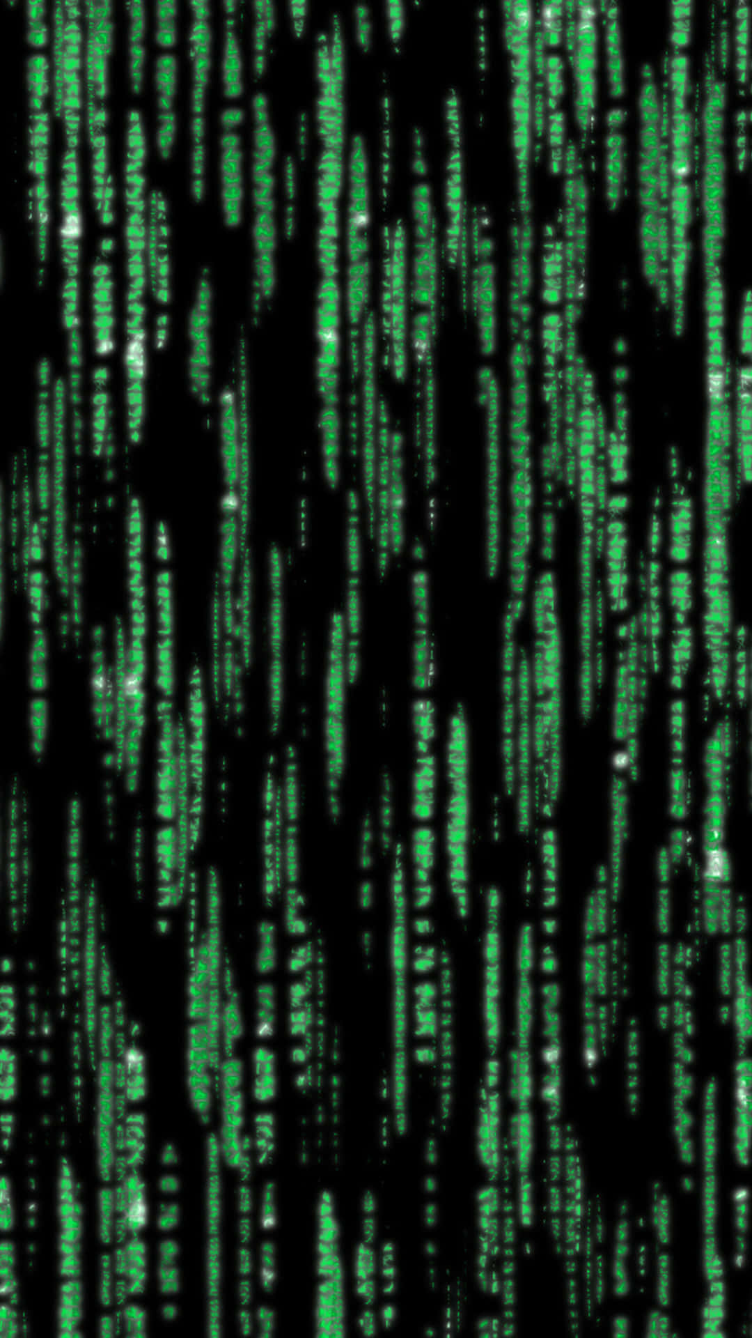 The Matrix Code Is Shown In Green Background