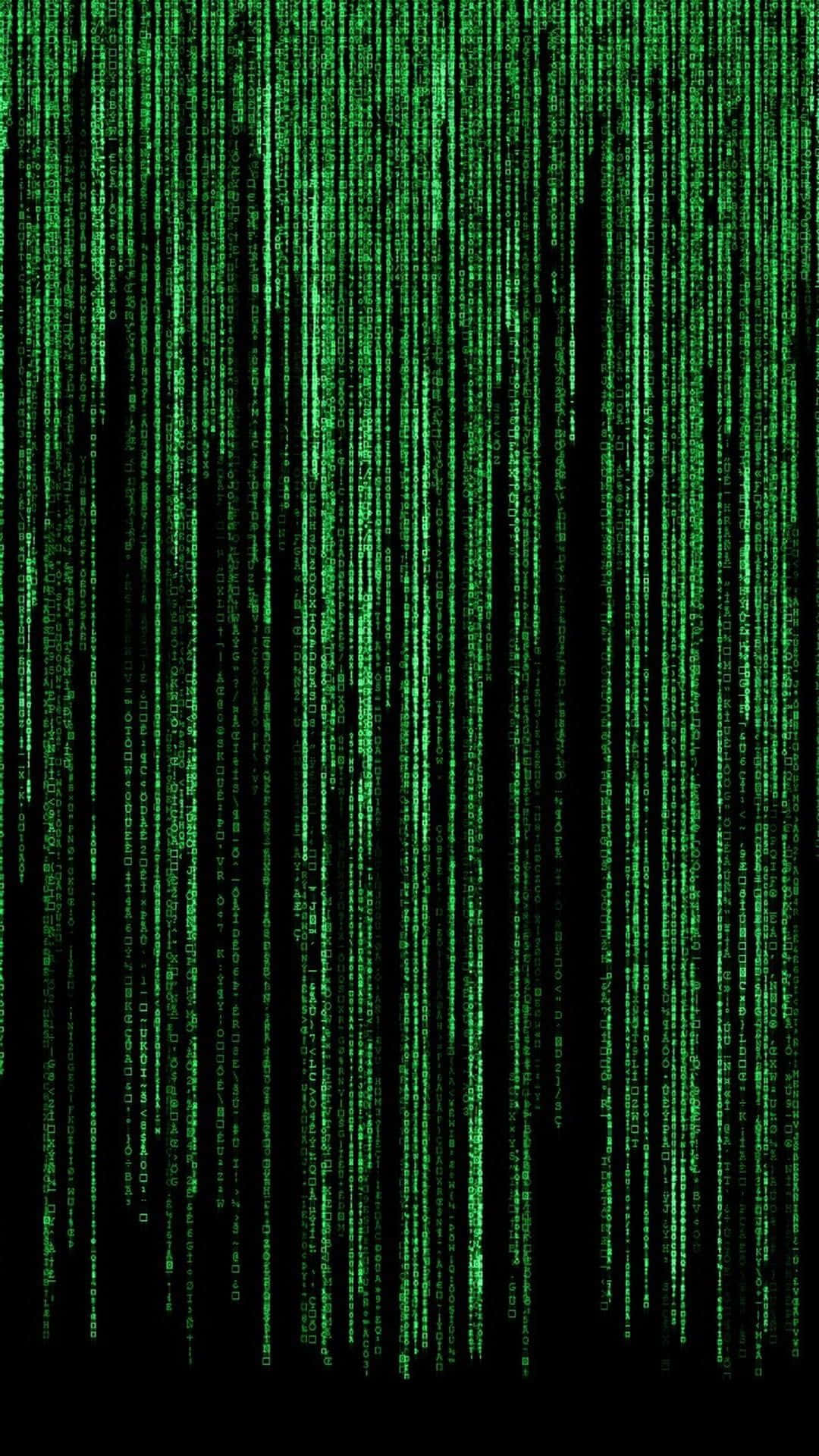 The Matrix Code On A Black Background Background