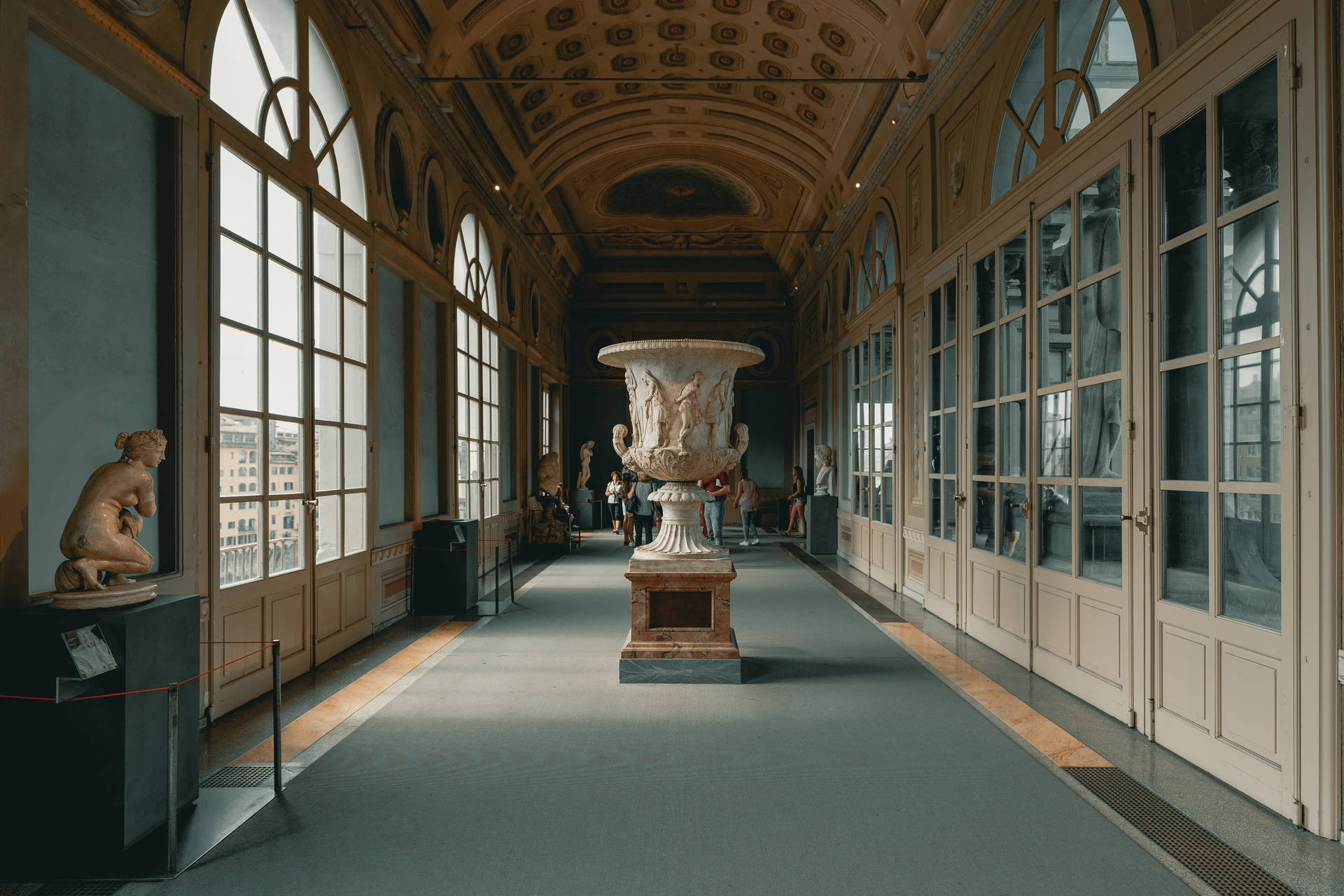 The Medici Vase At Uffizi Gallery Background