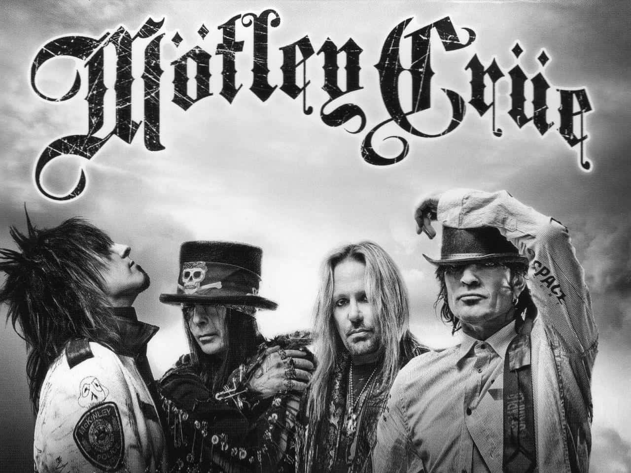 The Members Of Hard Rock Legends Motley Crue In Concert. Background