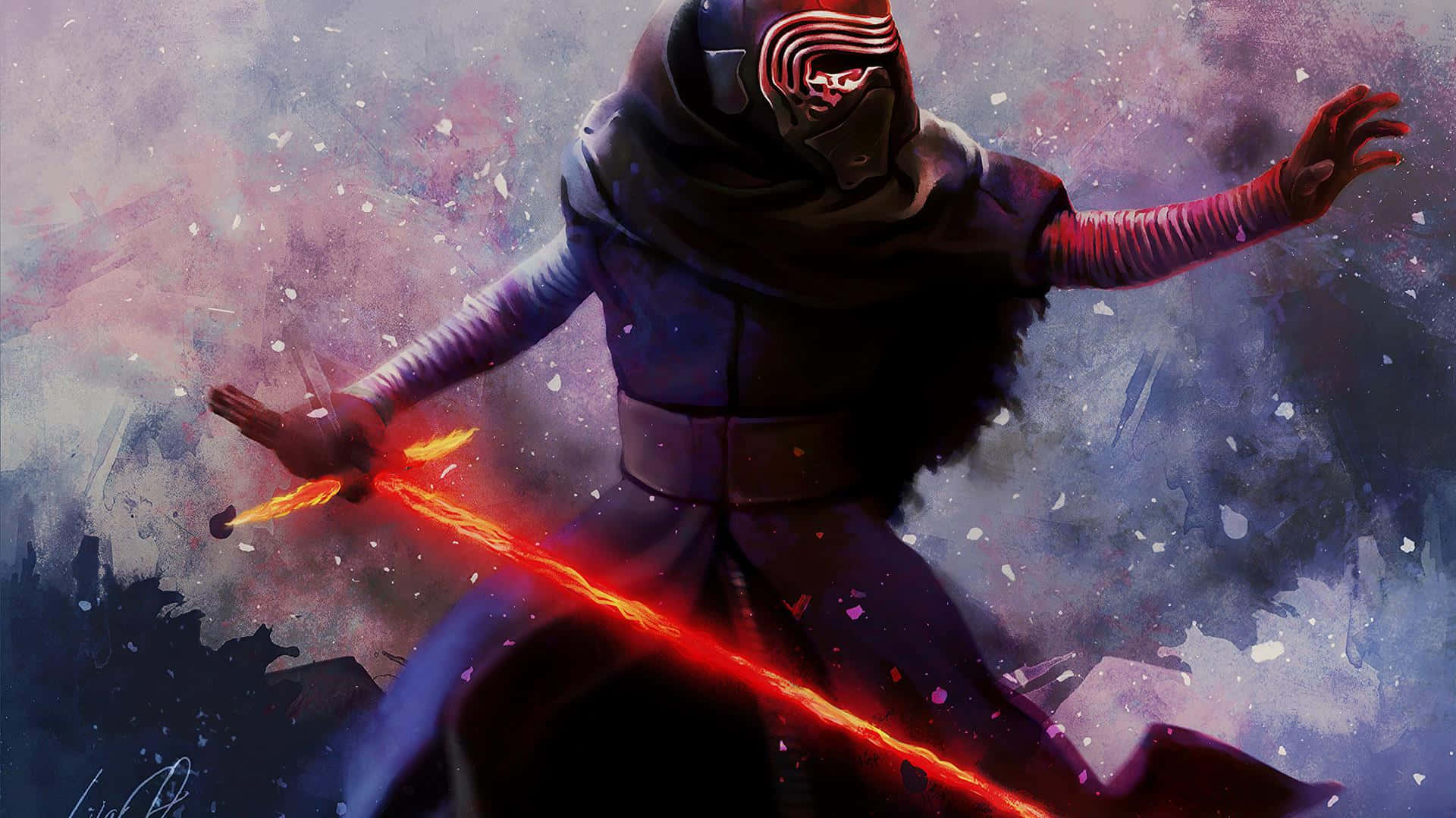 The Menacing Kylo Ren In 4k Background