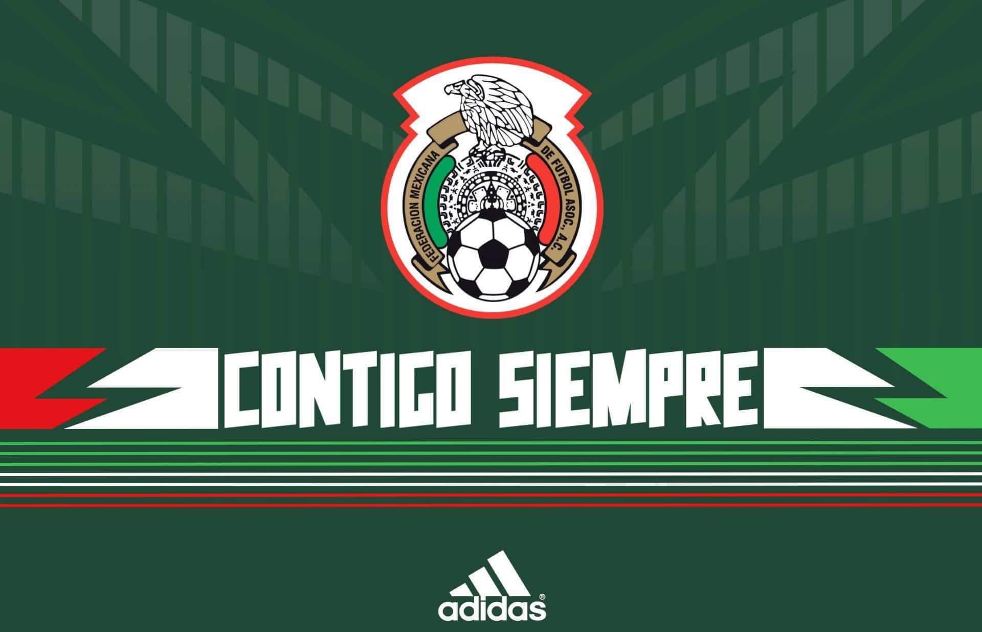 The Mexican Soccer Team Celebrates A Goal In Front Of Their Passionate Fans Background