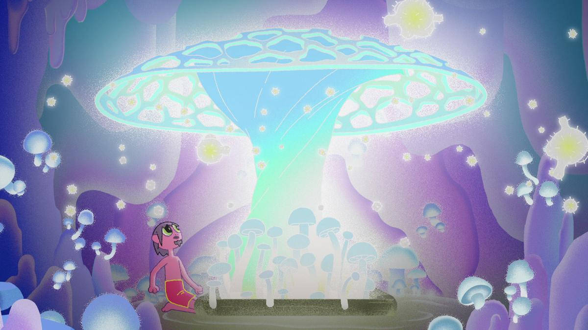 The Midnight Gospel Glowing Mushroom Background