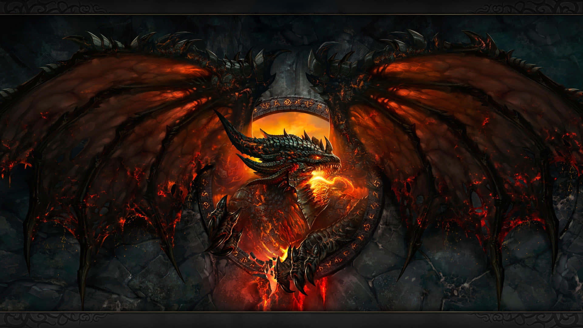 The Mighty Black Dragon Background