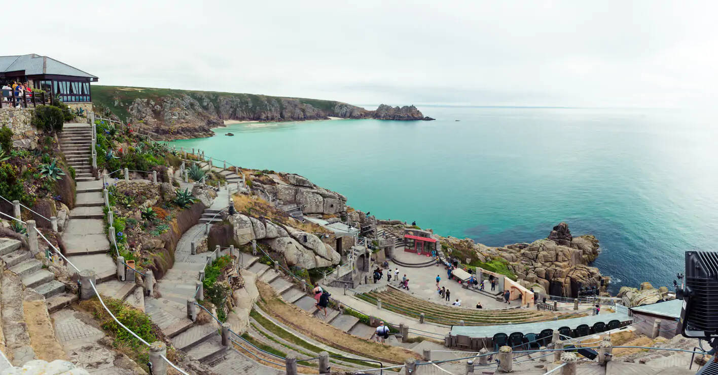 The Minack Theatre In Uk Background