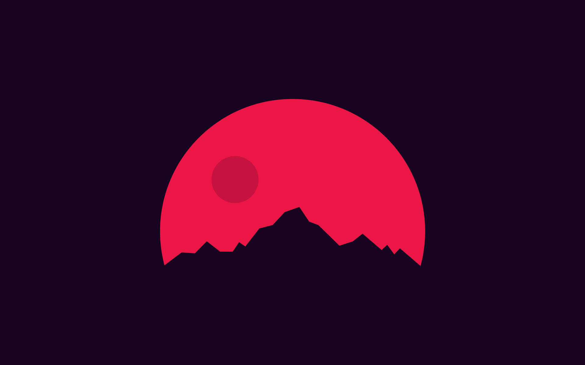 The Minimalist Beauty Of The Red Moon Background