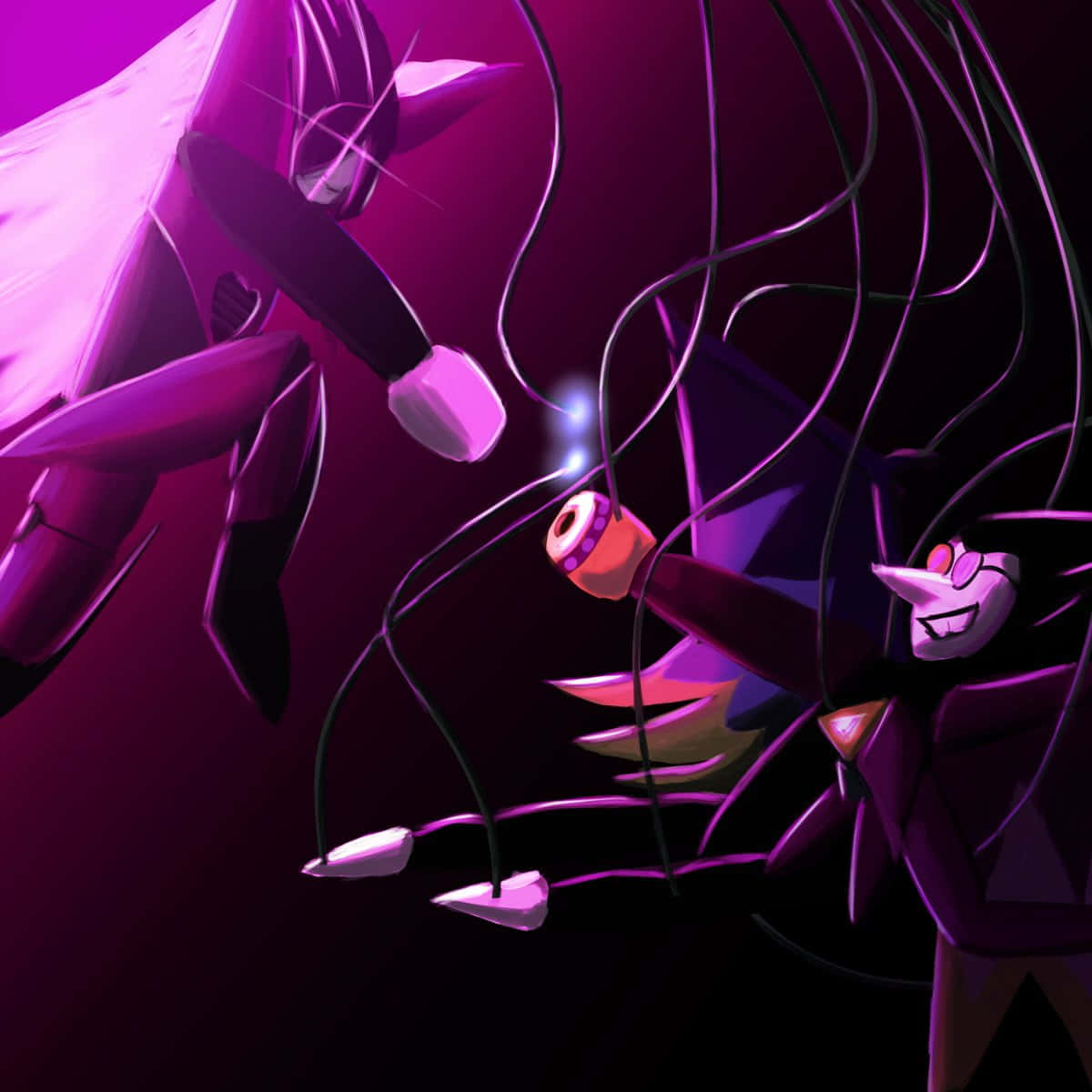 The Mischievous Merchant Spamton In Action Background