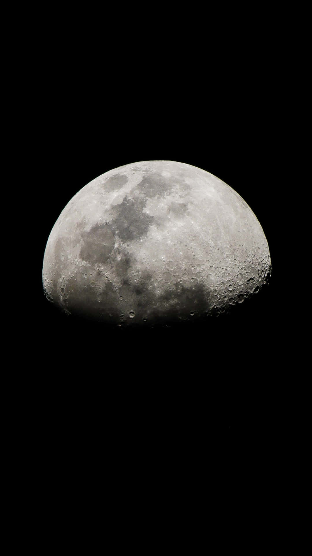 The Moon Is Seen In The Dark Sky Background