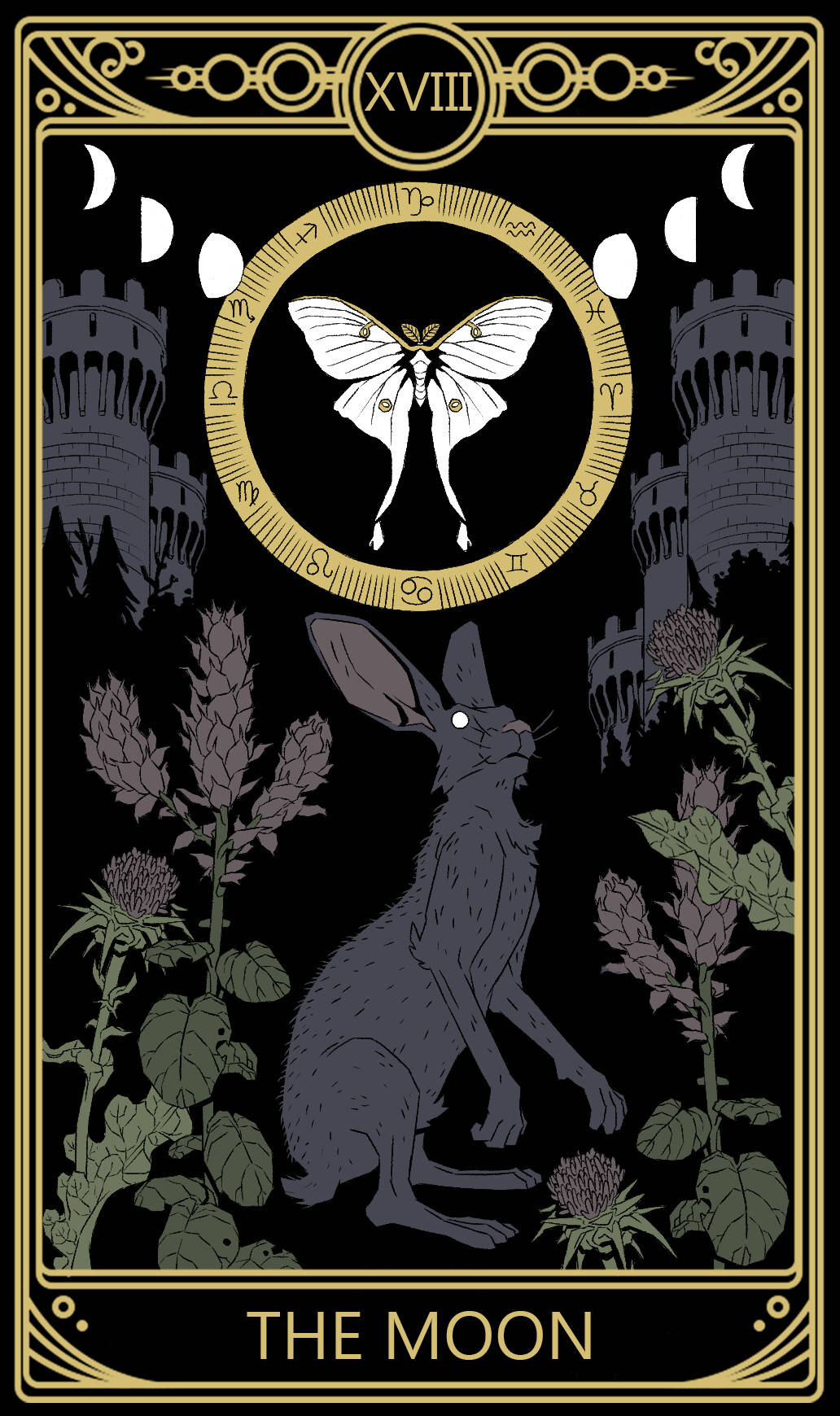 The Moon Tarot Card