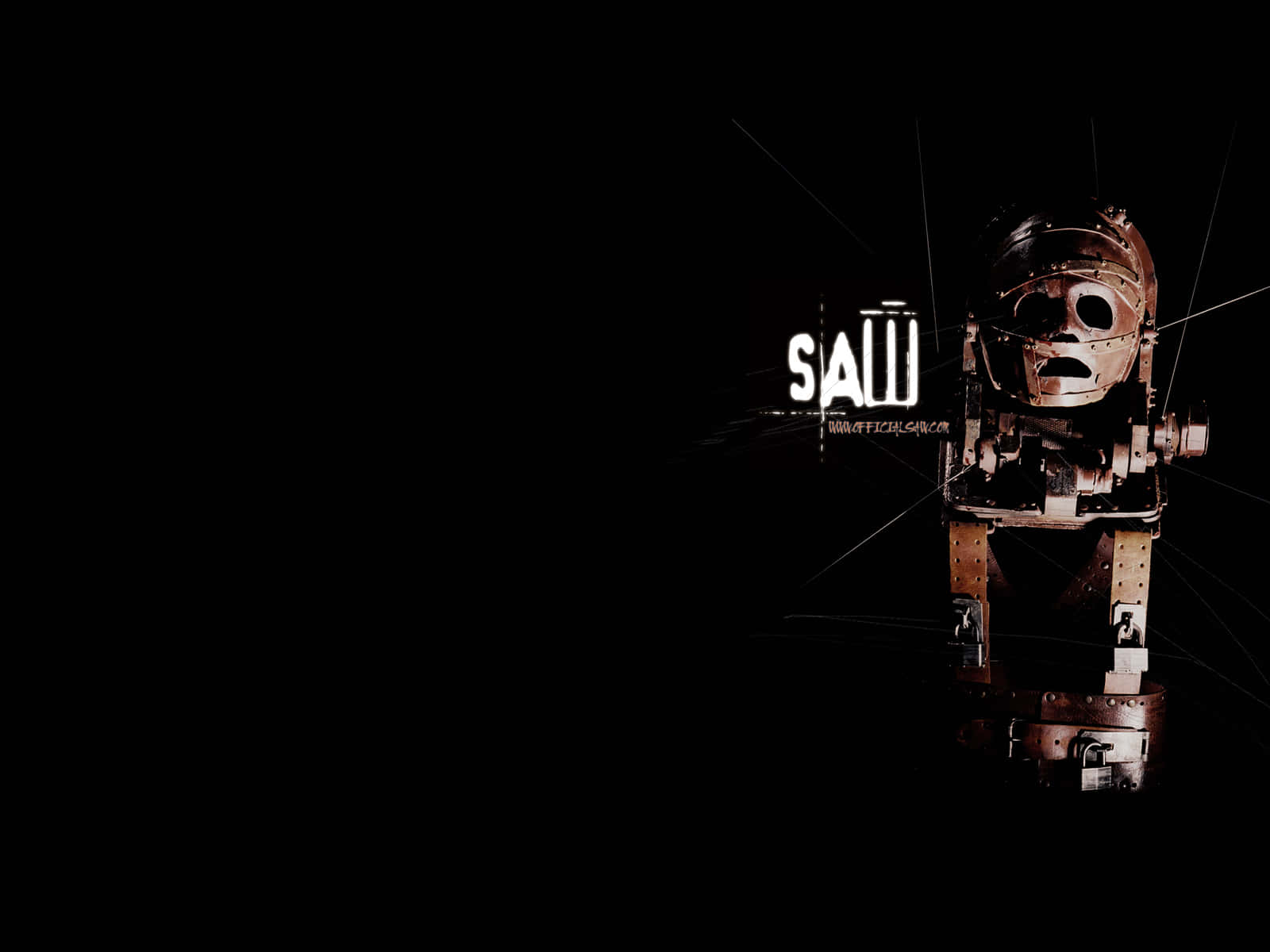 The Movie Saw Is Shown On A Black Background