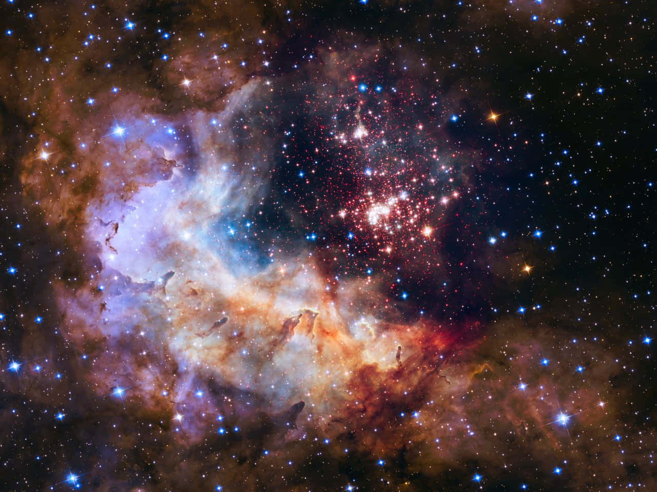 The Nebula Is Surrounded By Stars And Stars Background