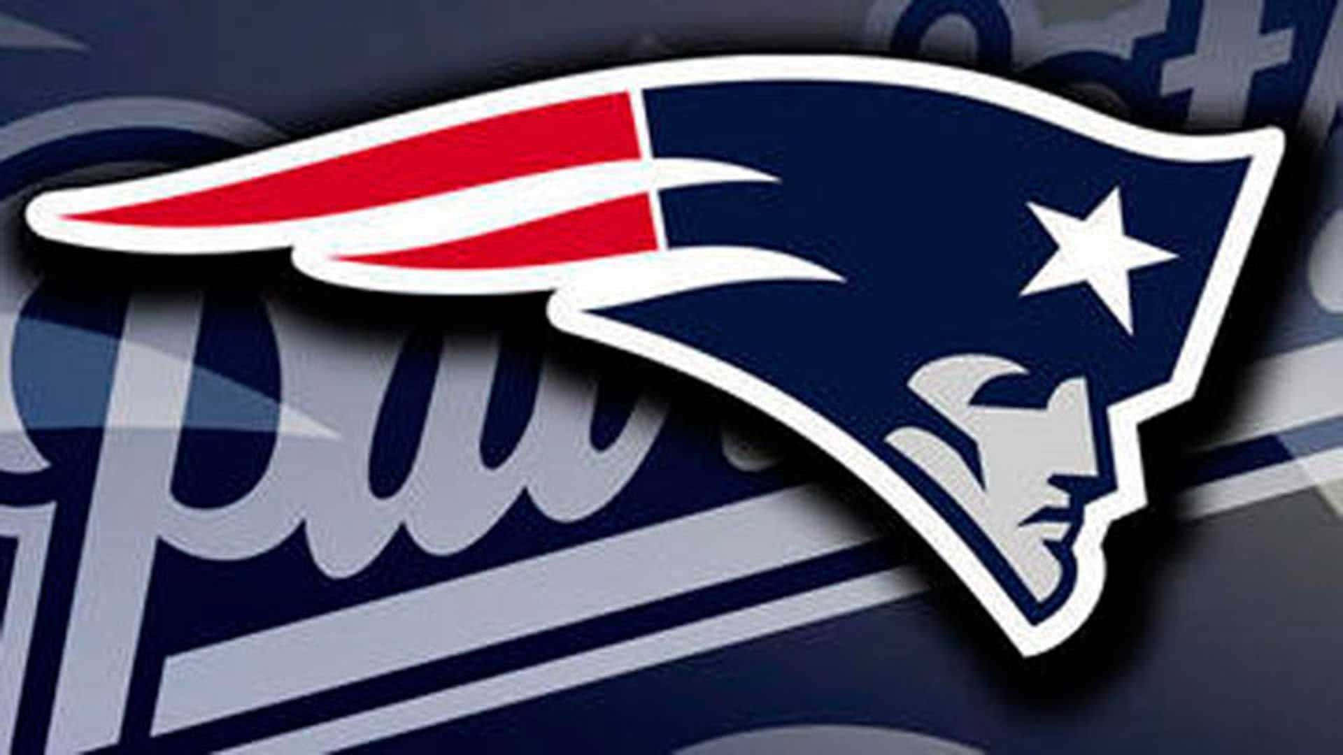 The New England Patriots Logo Is Shown On A Blue Background
