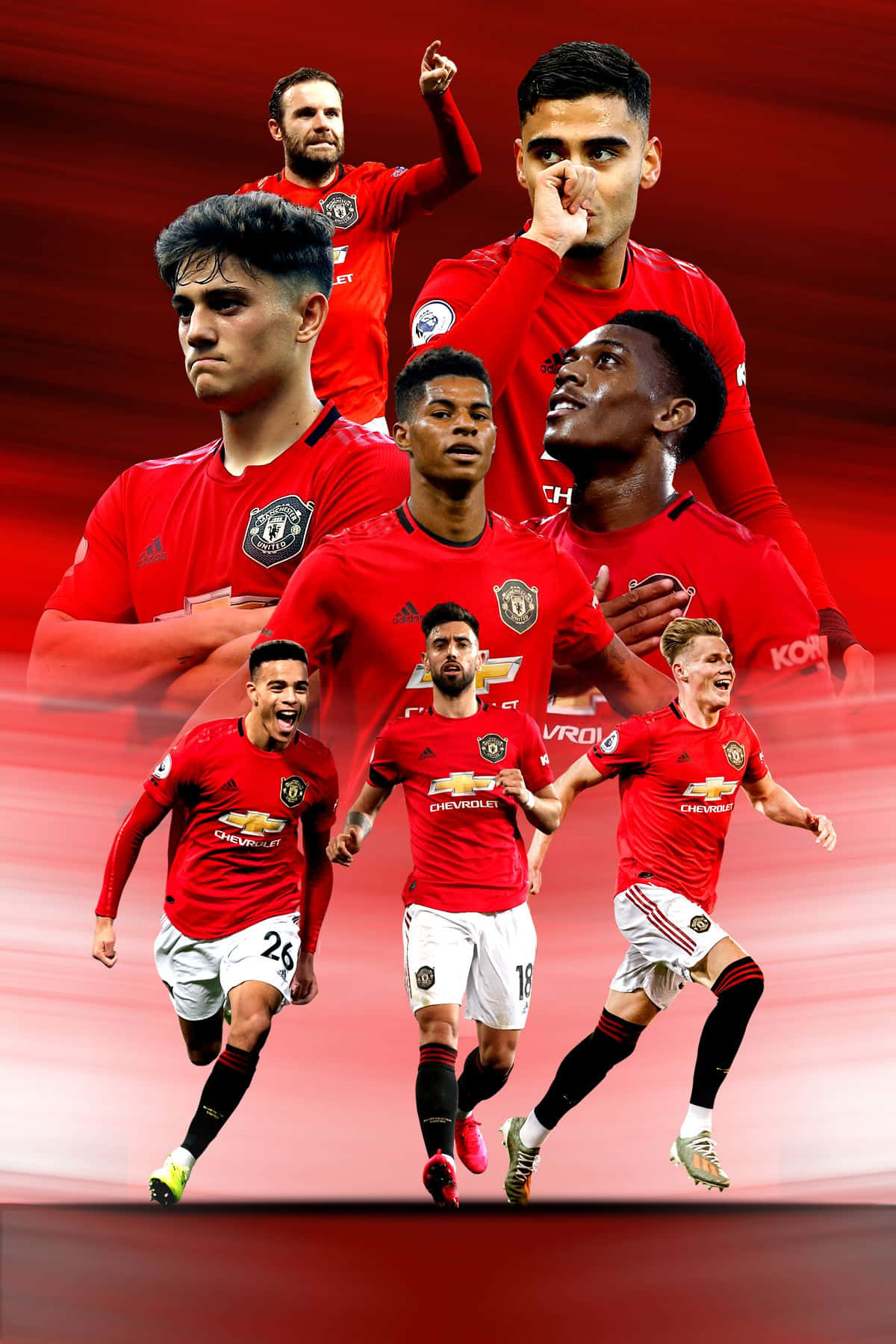 The New Look Of Manchester United - Reunited In Red Background