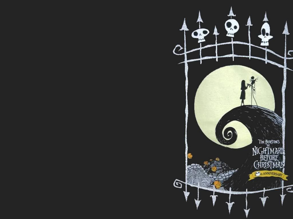 The Nightmare Before Christmas In Black Background