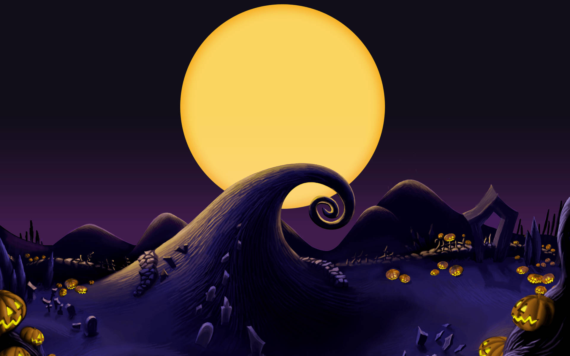 The Nightmare Before Christmas Landscape Set Background