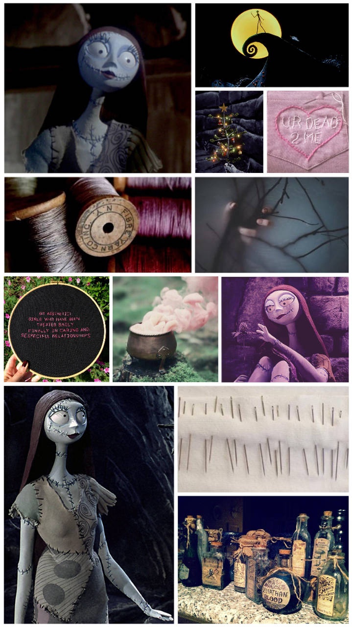 The Nightmare Before Christmas Sally Mood Board Background