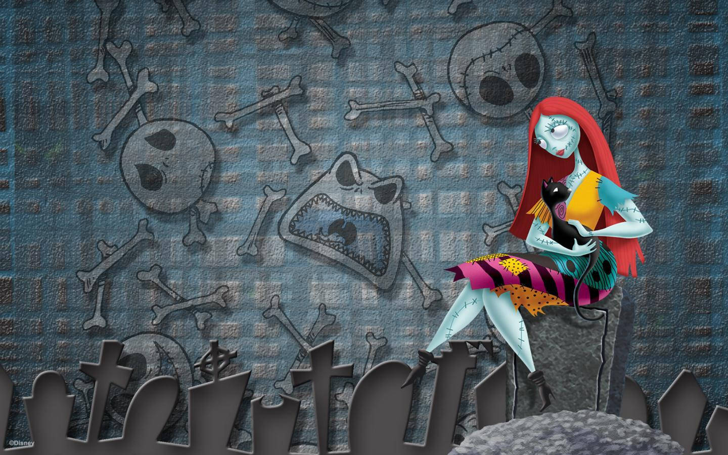 The Nightmare Before Christmas' Sally On Tombstones Background