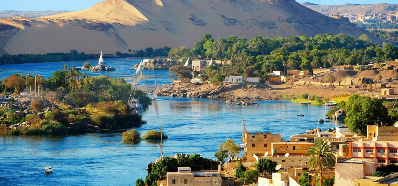 The Nile River Near Abu Simbel Background