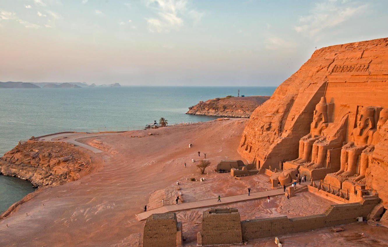 The Nile River Surrounding Abu Simbel Background