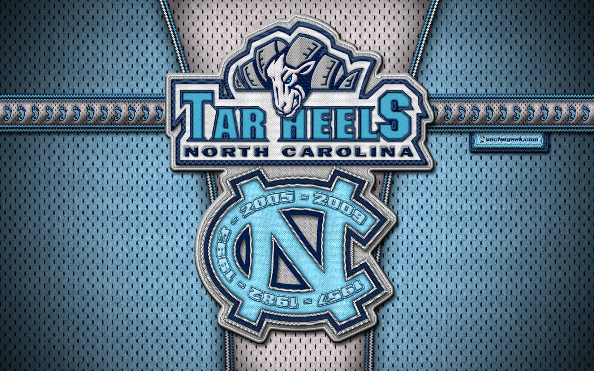 The North Carolina Tar Heels Logo On A Blue Background