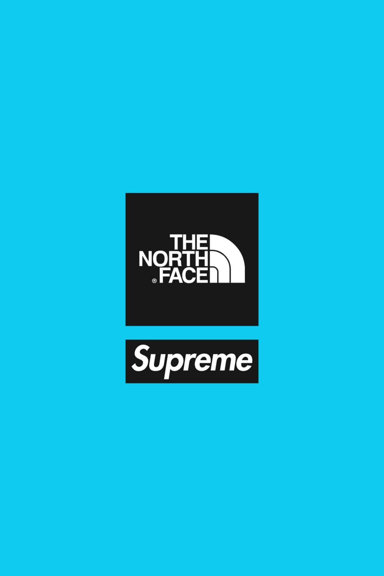 The North Face Logo On A Blue Background Background