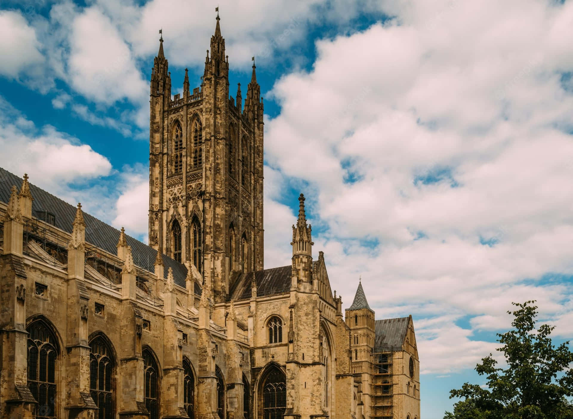 The North Side Of Canterbury Cathedral Background