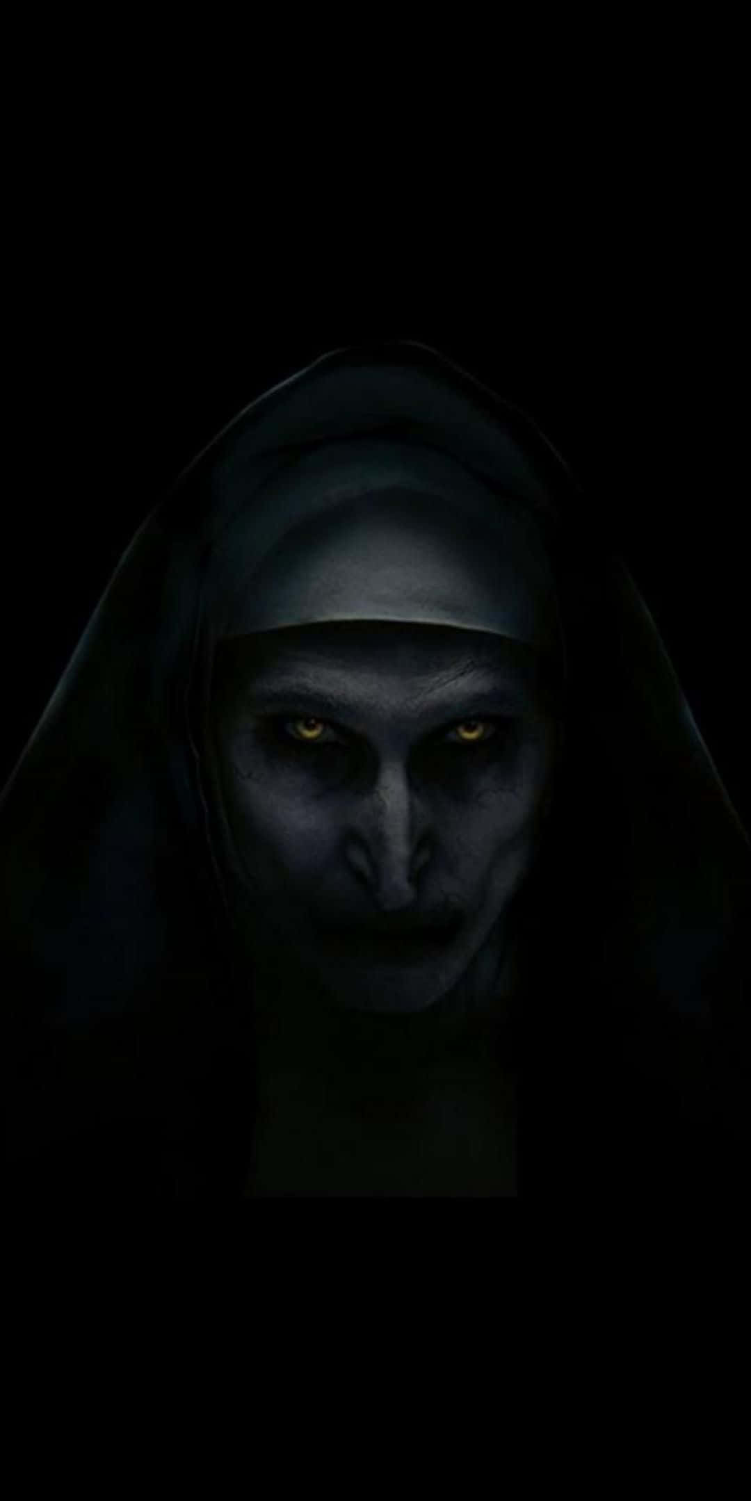 The Nun In The Dark With A Black Background Background