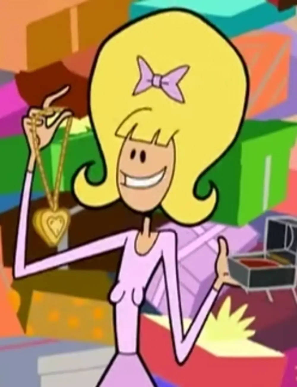 The Oblongs Debbie Holding A Pendant Background