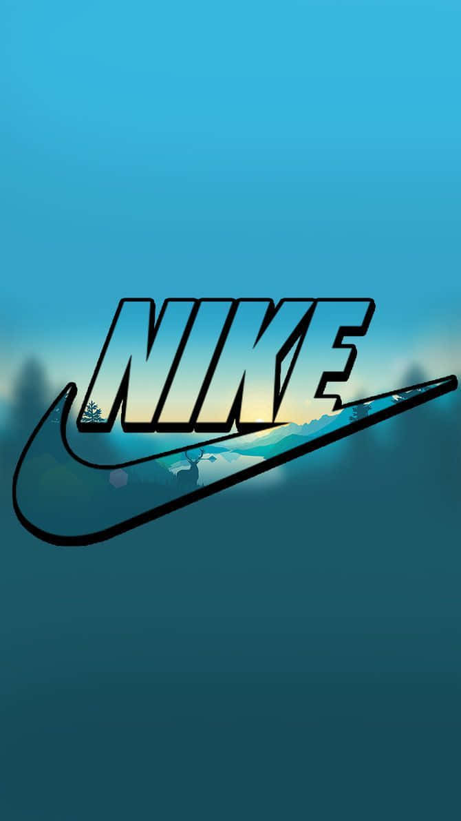 The Official Blue Nike Logo Background