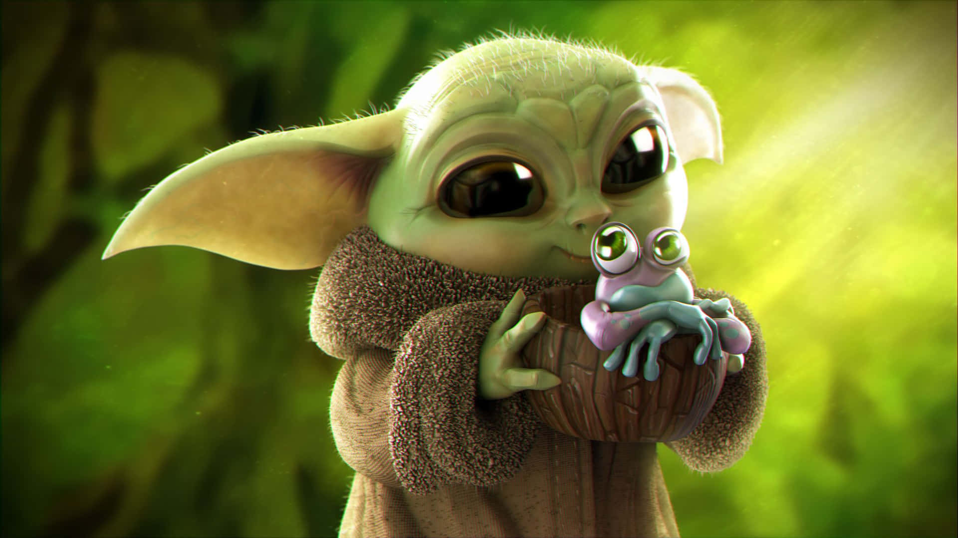 The Original Character, Baby Yoda Cartoon Background