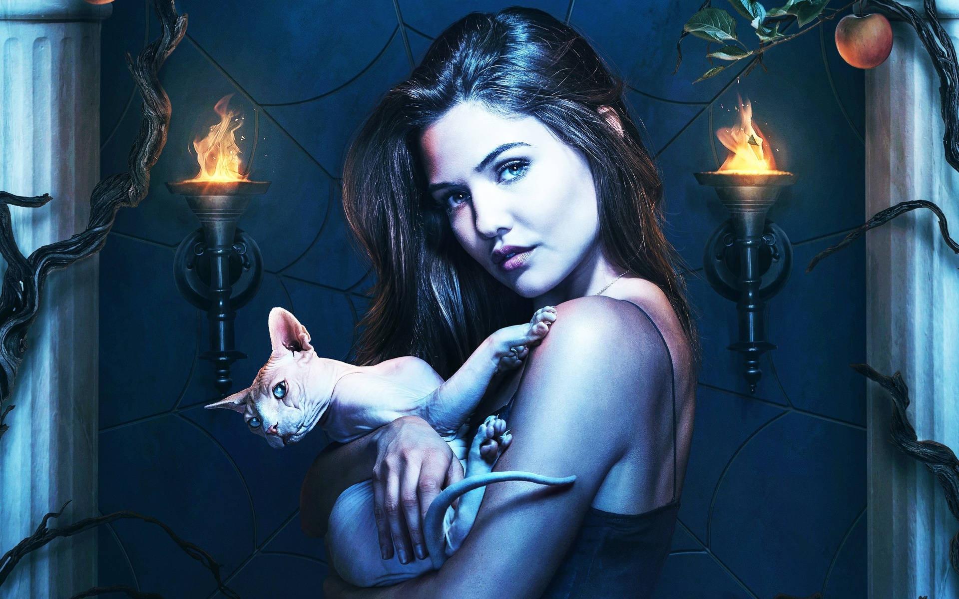 The Originals Danielle Campbell With Cat Background