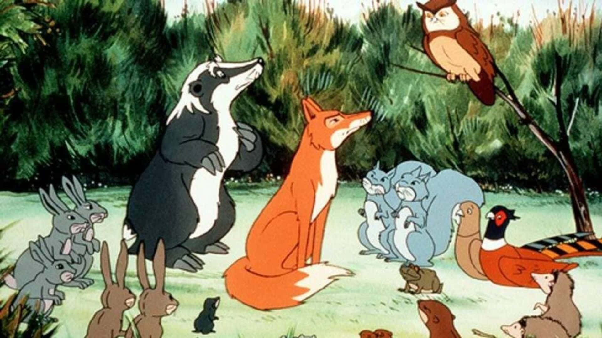 The Owl Leading The Animals Of Farthing Wood Background