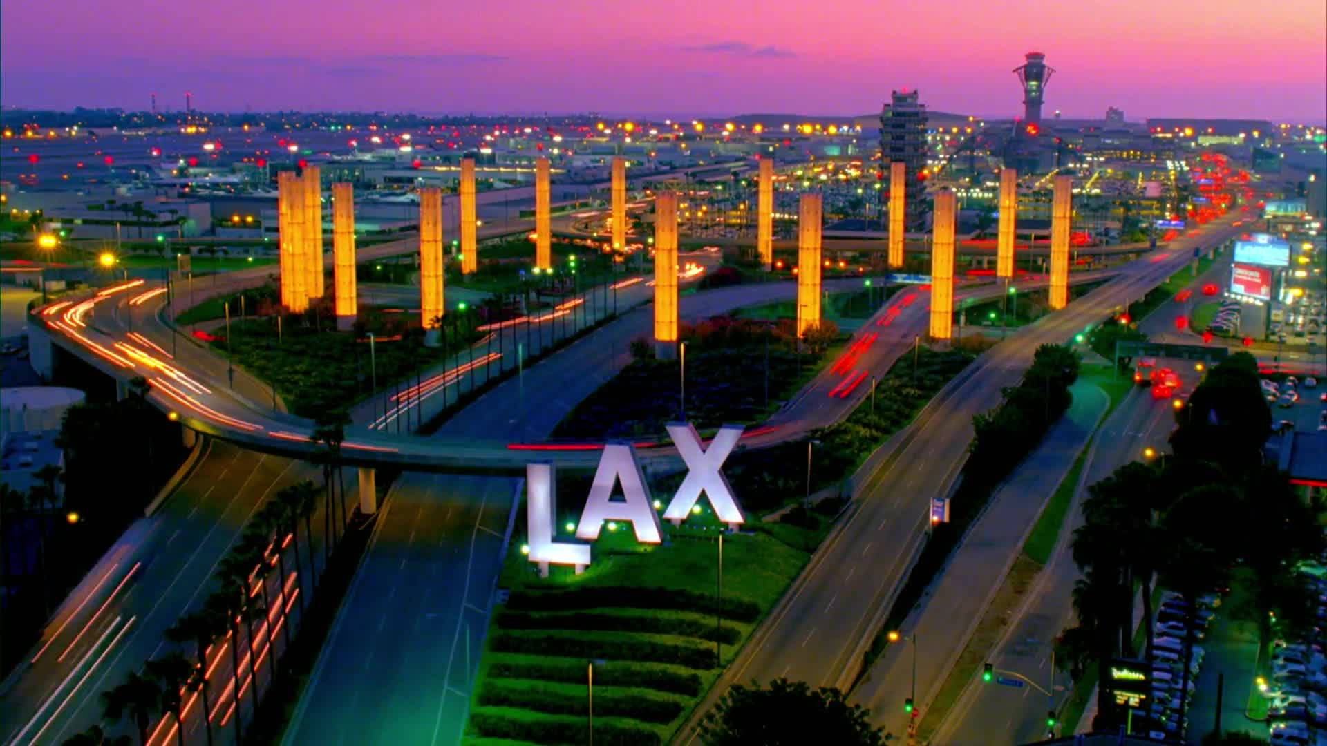 The Pacific Ocean Skyline At The Los Angeles International Airport.