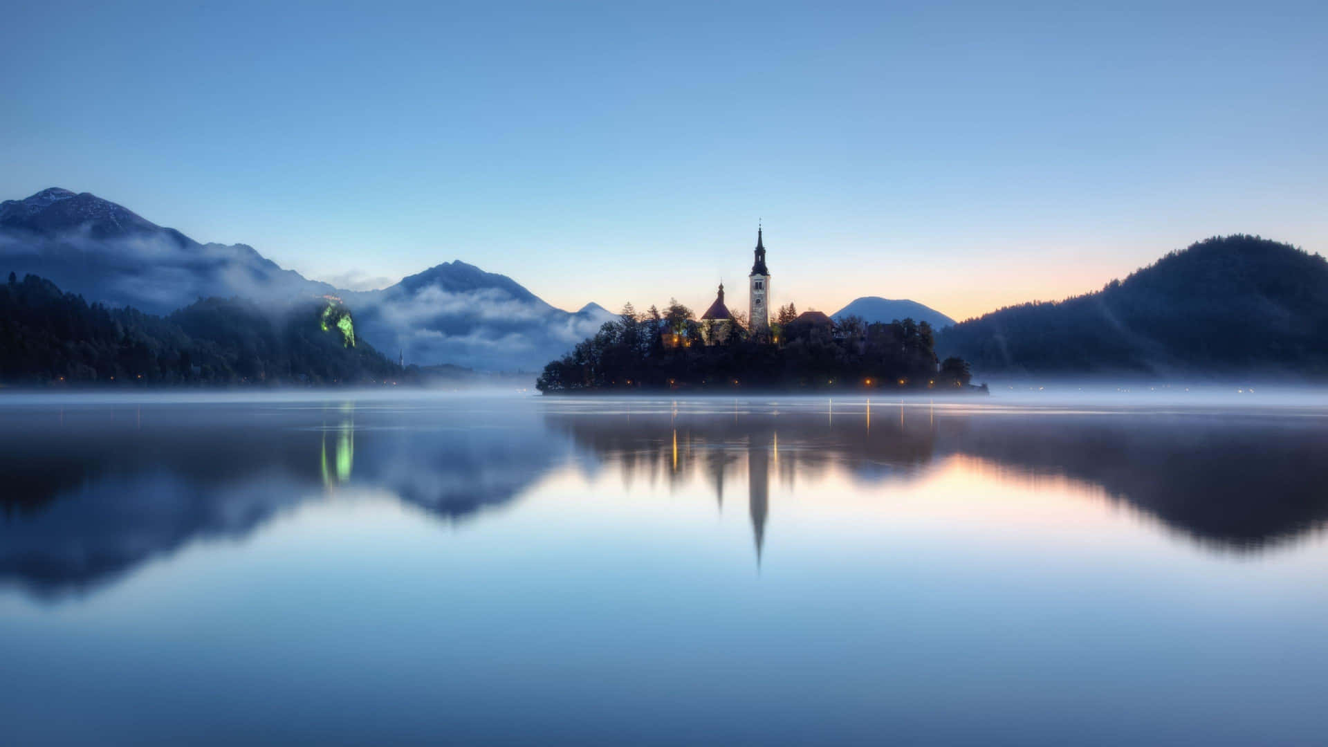 The Peaceful Lake Bled At Daybreak