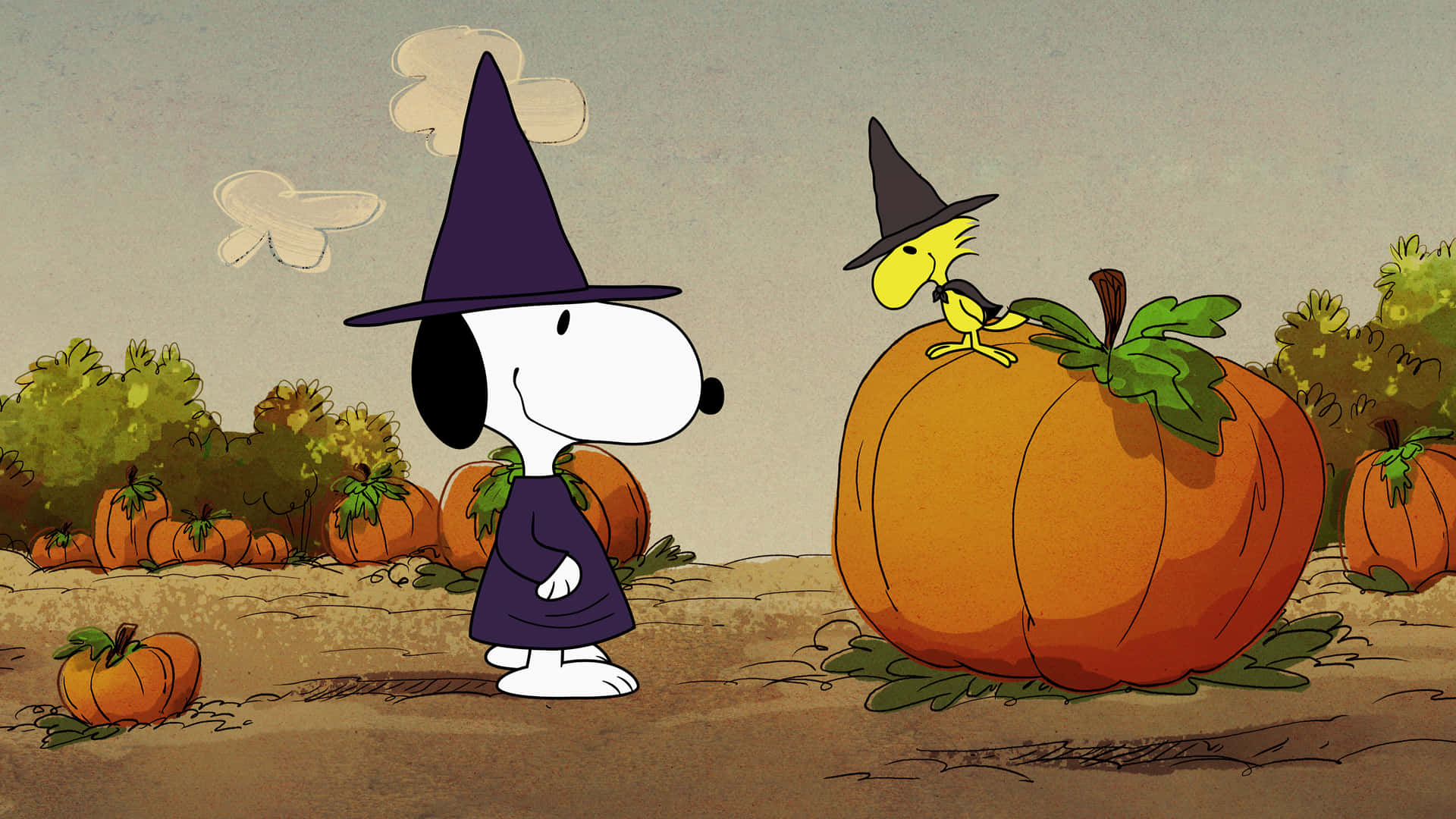 The Peanuts Gang Are Ready For Halloween Background