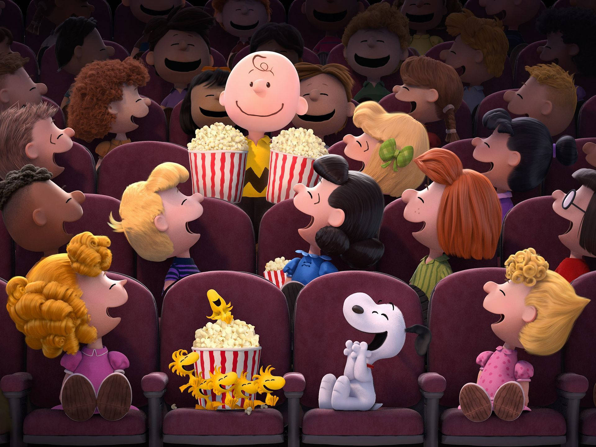 The Peanuts Movie Characters At A Theater