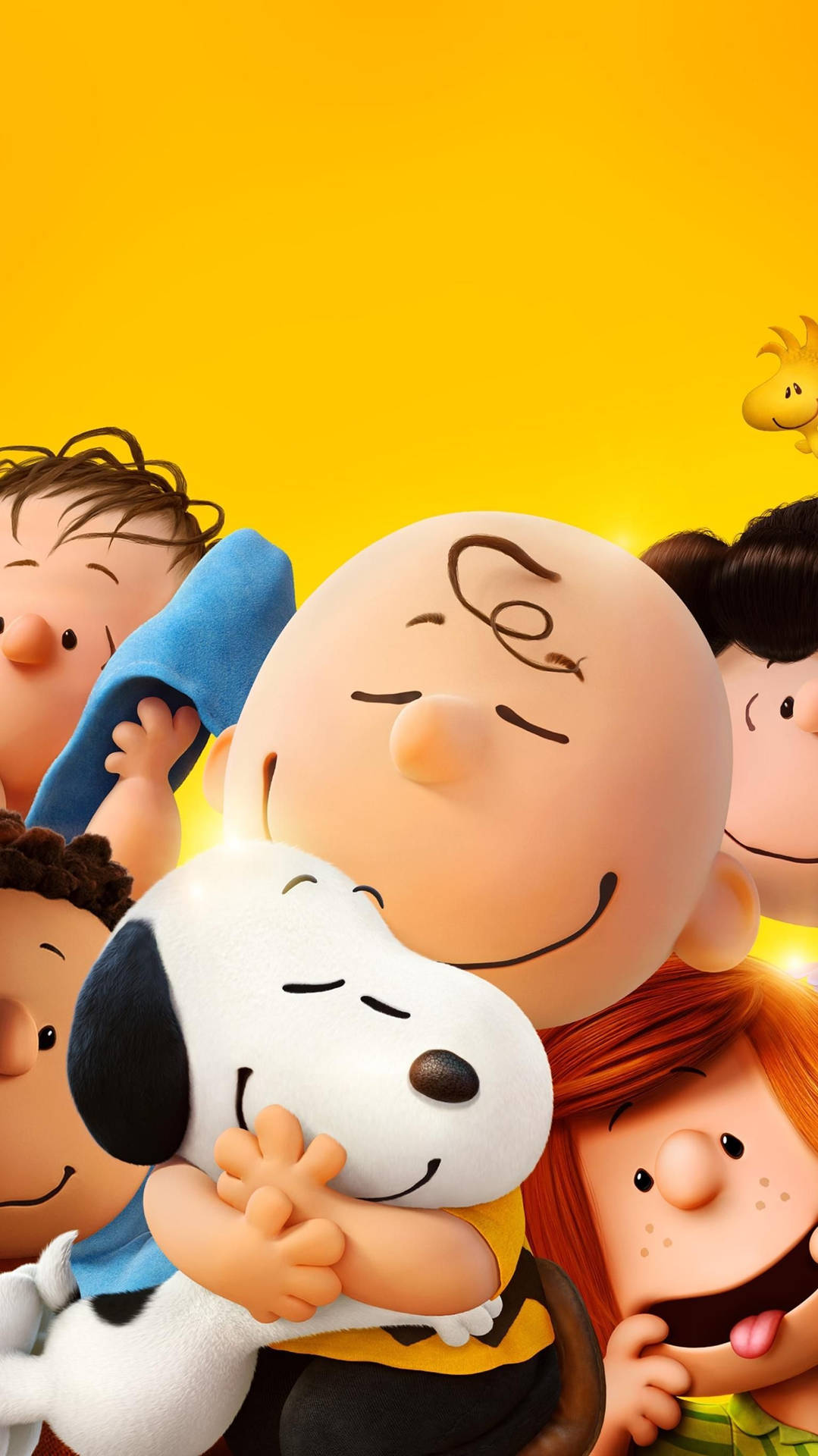 The Peanuts Movie Characters Hugging Background