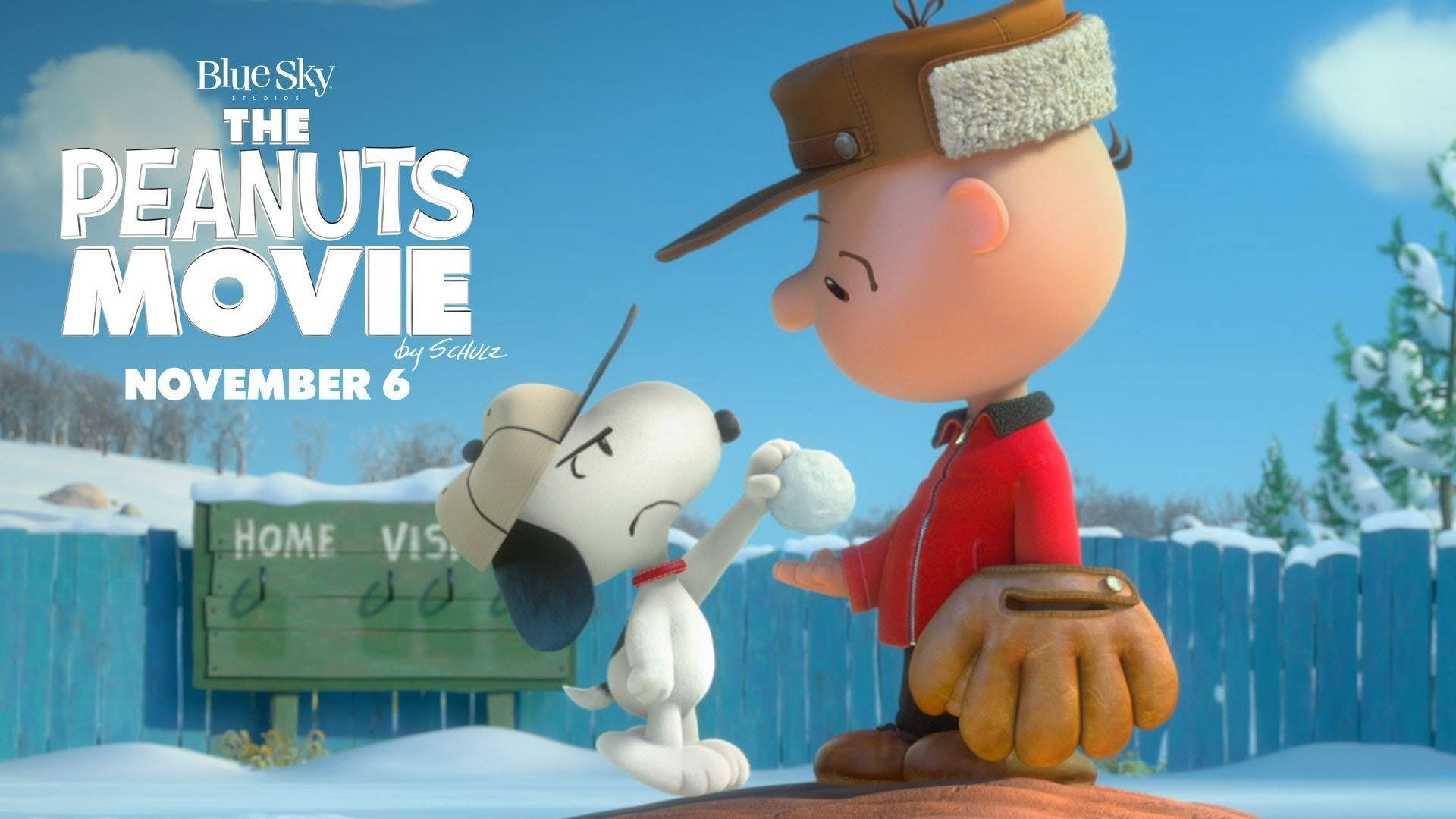 The Peanuts Movie Characters On Snow Background