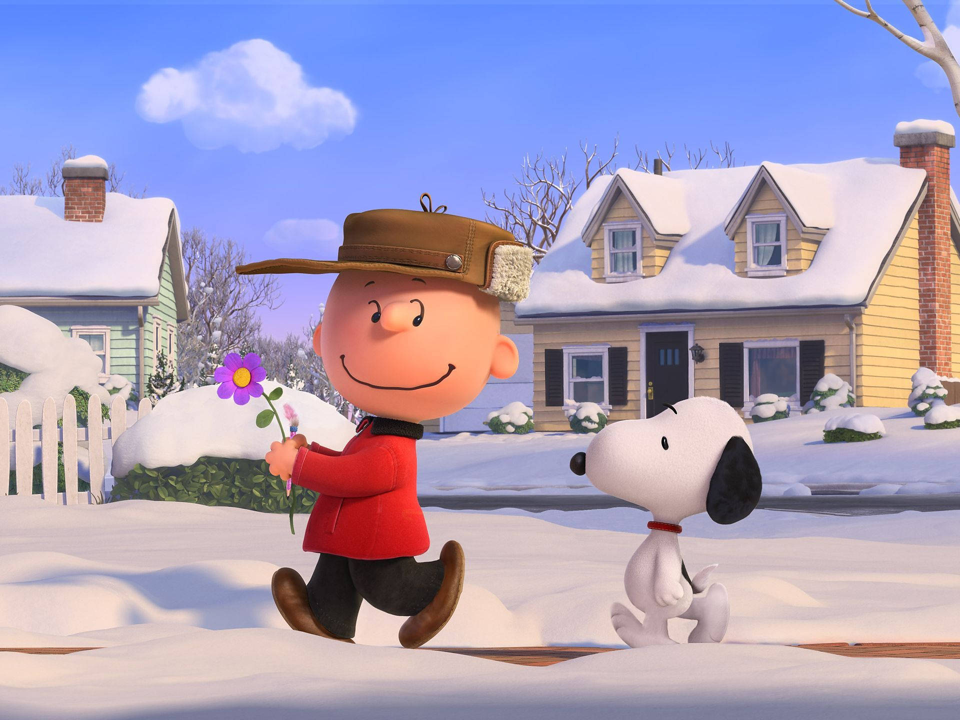 The Peanuts Movie Charlie Brown Flower Background