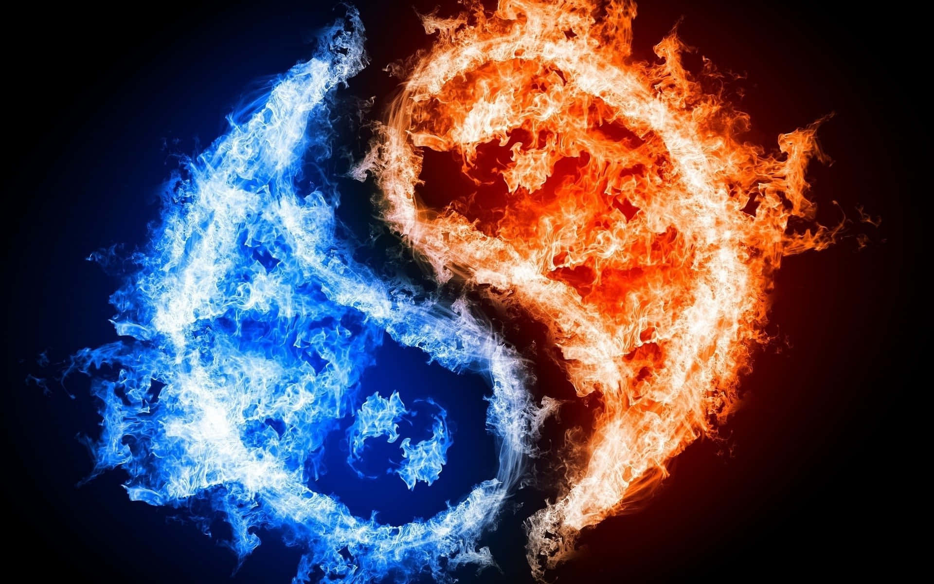 The Perfect Balance Of Fire And Water Background
