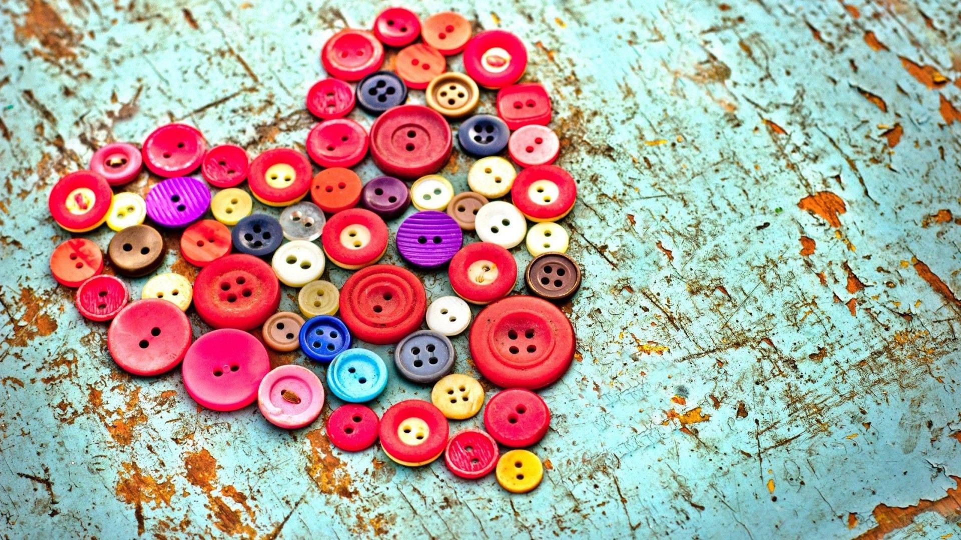 The Perfect Way To Show Your Love: Vintage Each-color Heart Buttons Background