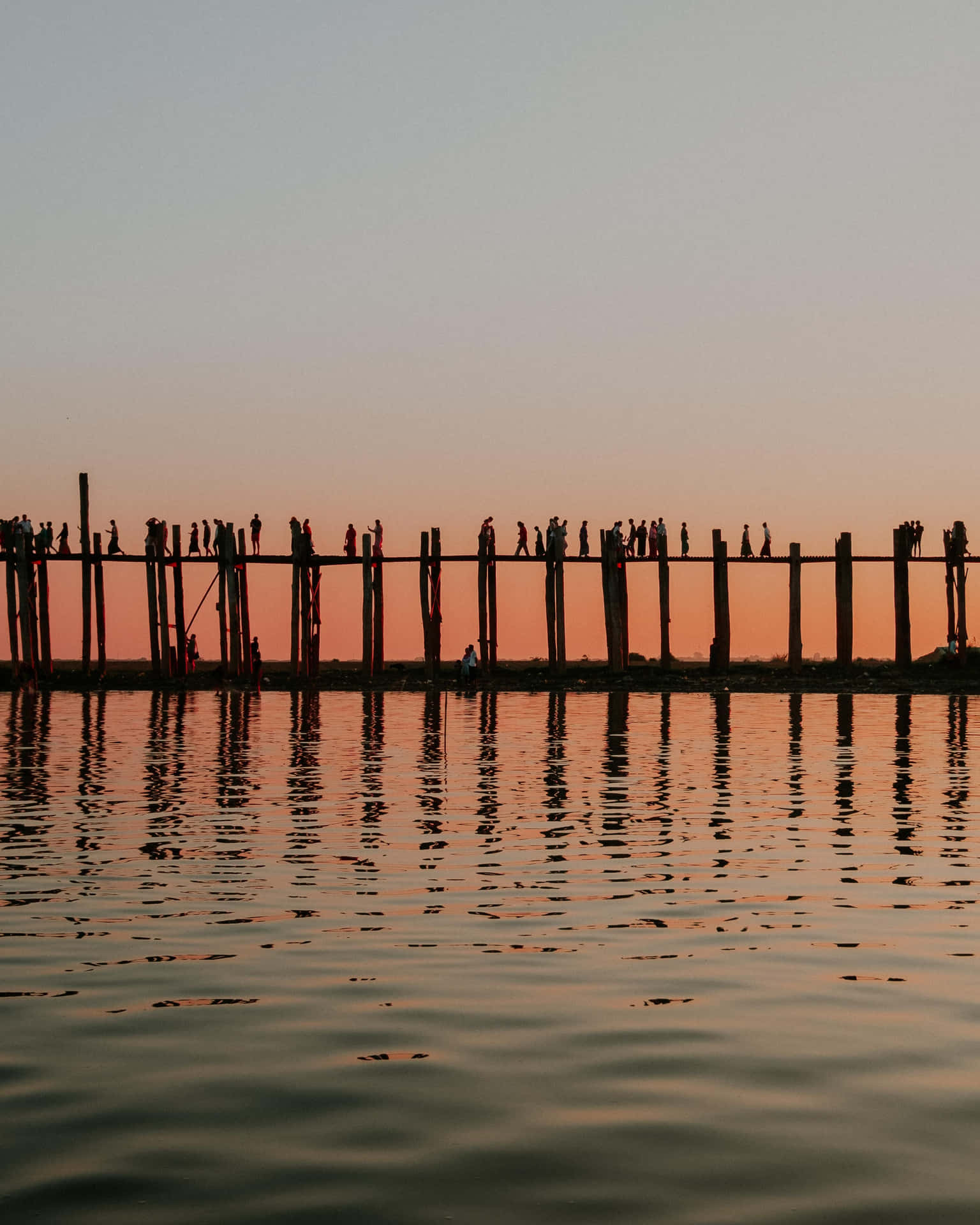 The Picturesque U Bein Bridge, South Of Mandalay