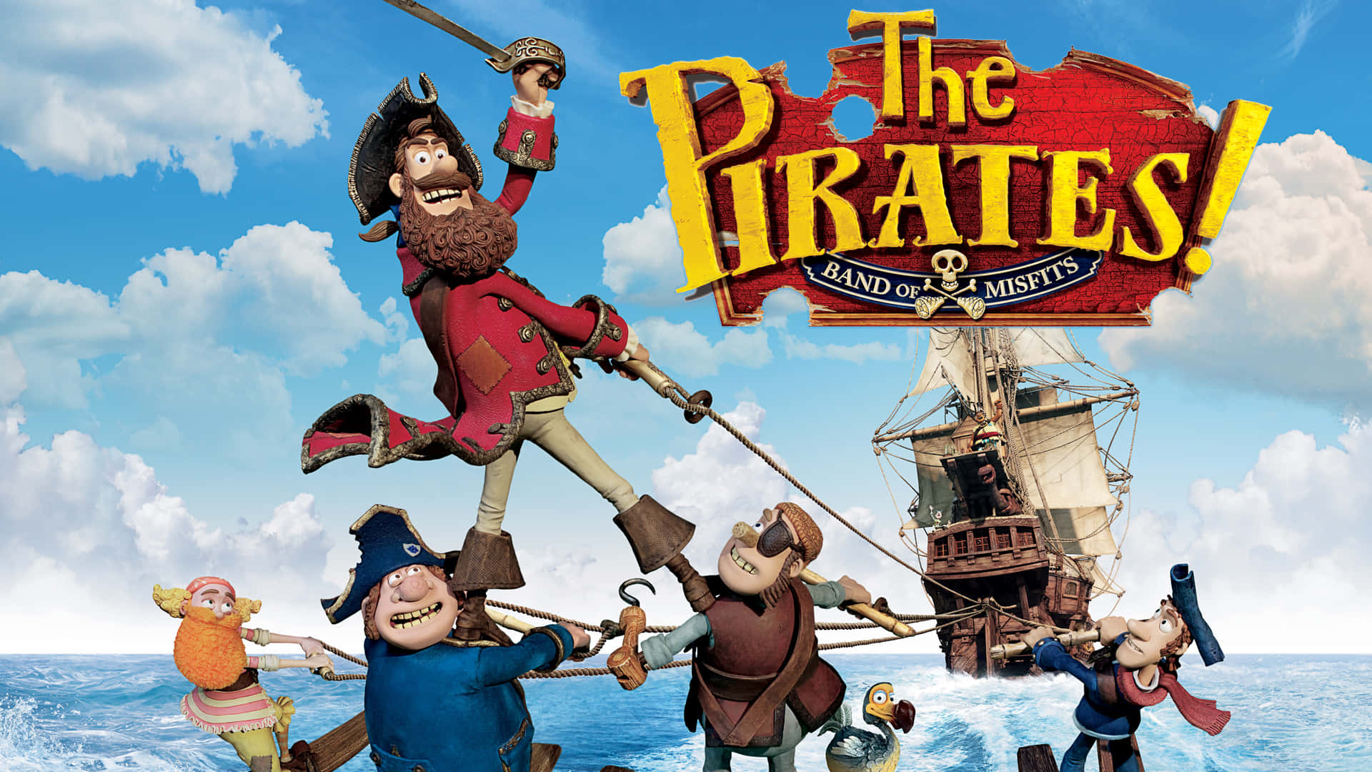 The Pirates Band Of Misfits Pulling Ship Background