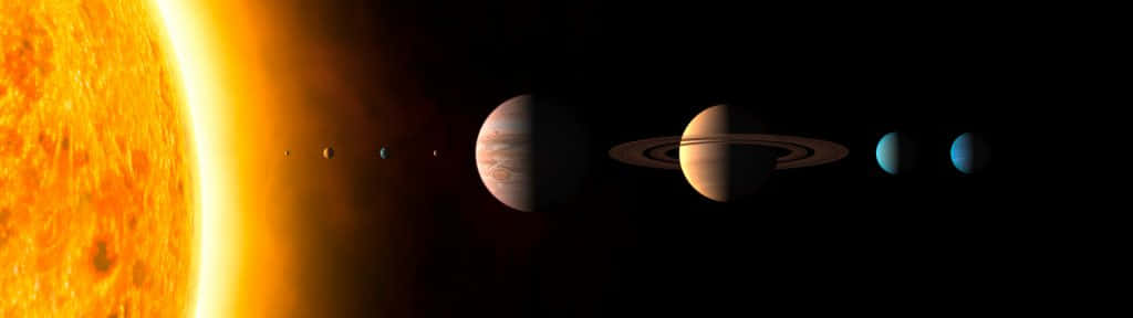 The Planets Are Shown In The Space Background